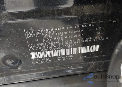 2023 Toyota Rav4 Hybrid Le из США, поврежденный, VIN 4T3MWRFV5PU082675